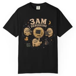 3AM Debugging t-shirt in Black, thumbnail 1