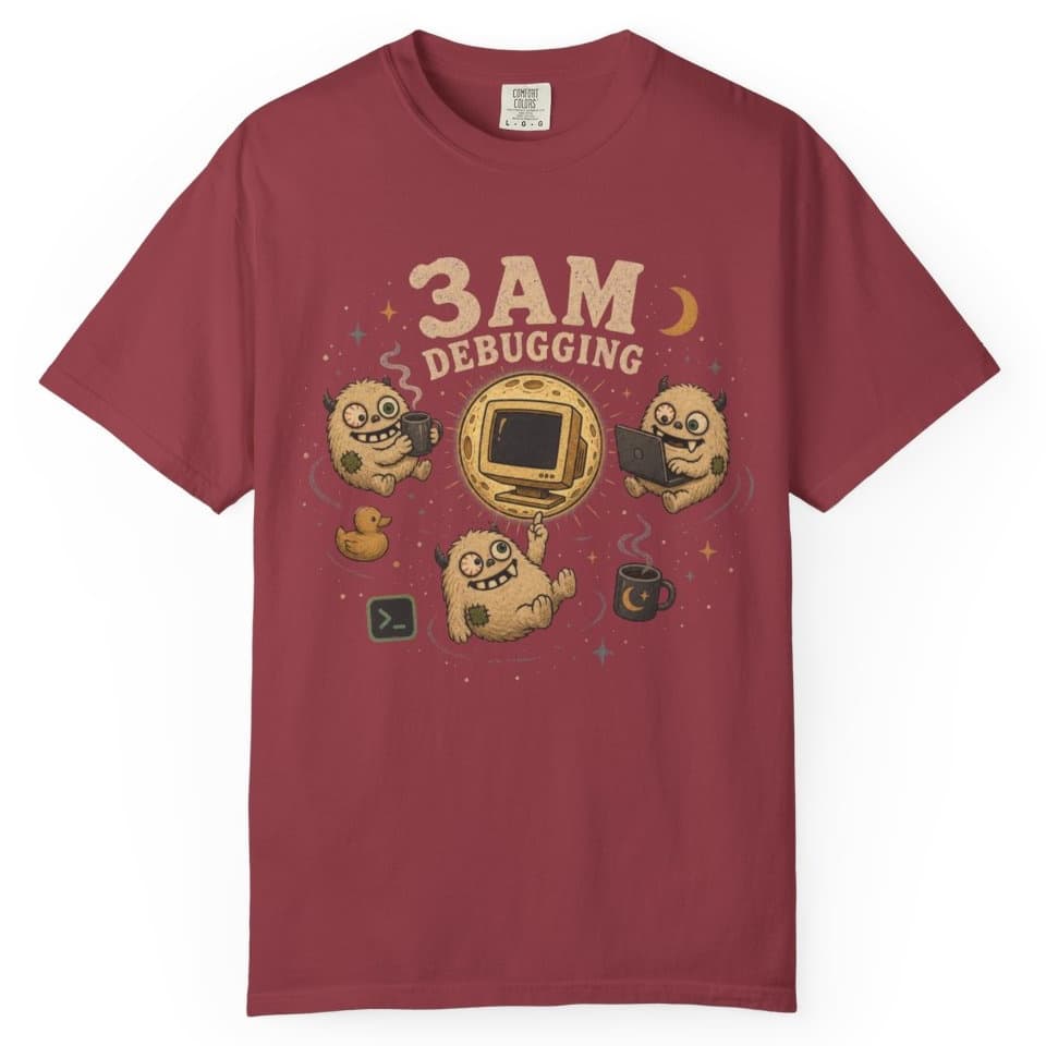3AM Debugging t-shirt in Black, photo 6