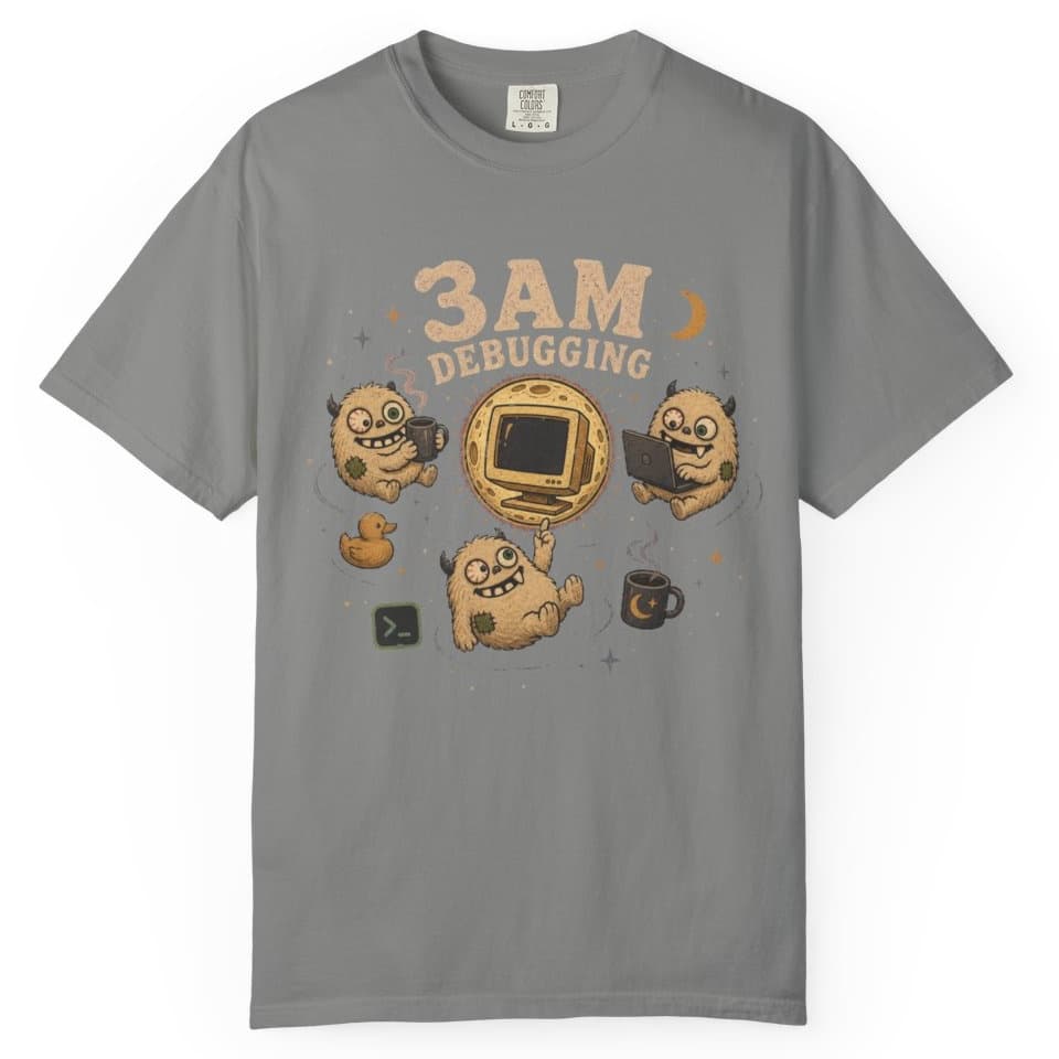 3AM Debugging t-shirt in Black, photo 8