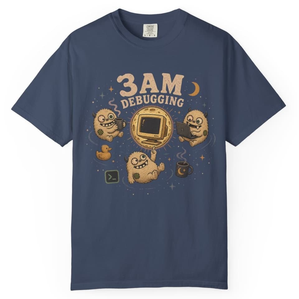 3AM Debugging t-shirt in Black, photo 2