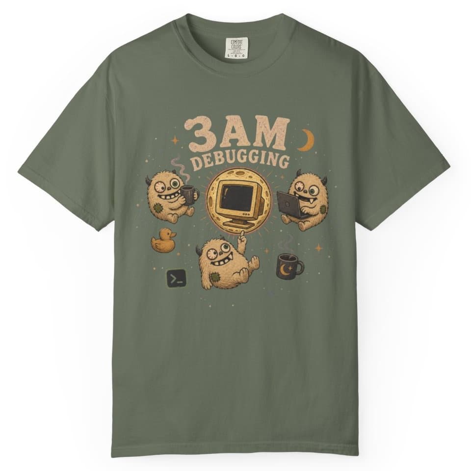 3AM Debugging t-shirt in Black, photo 5