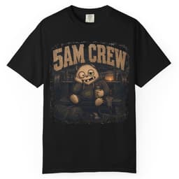 Five AM Crew t-shirt in Blue Jean, thumbnail 2