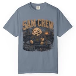 Five AM Crew t-shirt in Blue Jean, thumbnail 1