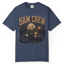 Five AM Crew t-shirt in Blue Jean, thumbnail 3