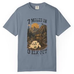 7 Miles In 0 Elk Out t-shirt in Granite, thumbnail 8