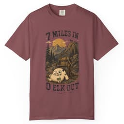 7 Miles In 0 Elk Out t-shirt in Granite, thumbnail 9