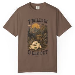 7 Miles In 0 Elk Out t-shirt in Granite, thumbnail 5