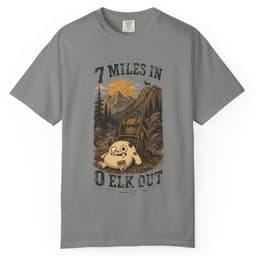 7 Miles In 0 Elk Out t-shirt in Granite, thumbnail 1