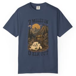 7 Miles In 0 Elk Out t-shirt in Granite, thumbnail 4
