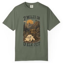 7 Miles In 0 Elk Out t-shirt in Granite, thumbnail 2