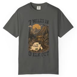 7 Miles In 0 Elk Out t-shirt in Granite, thumbnail 6