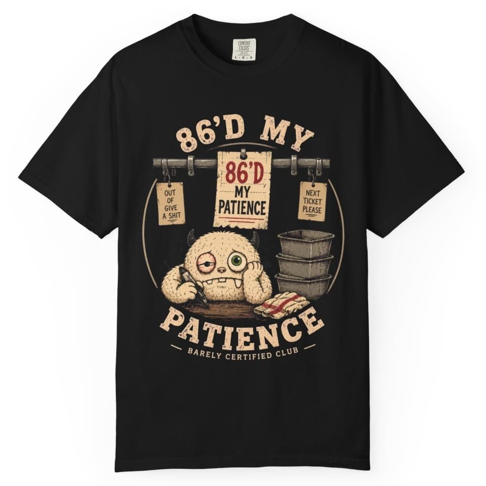 Eighty Sixed Patience t-shirt in Pepper, photo 2