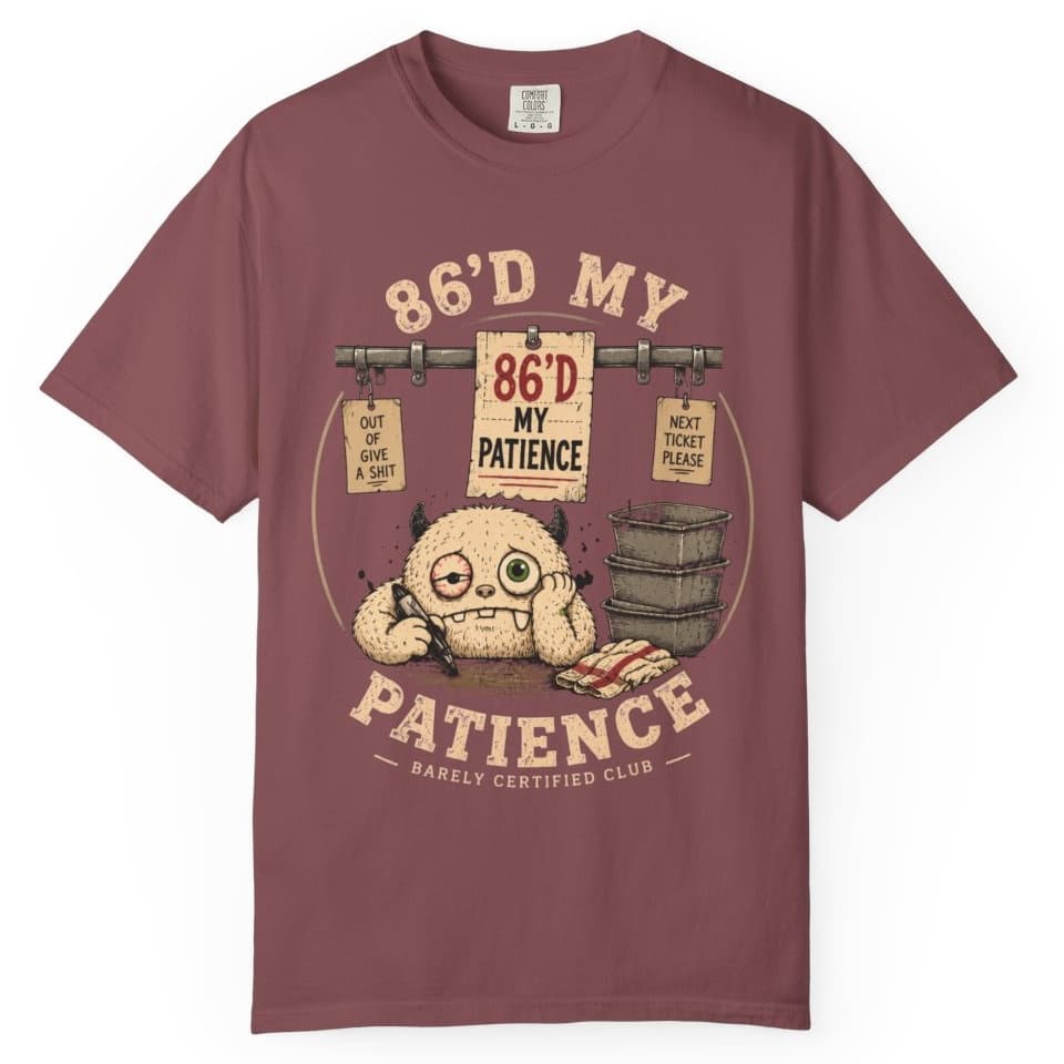 Eighty Sixed Patience t-shirt in Pepper, photo 8