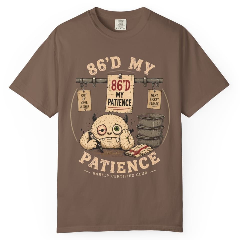 Eighty Sixed Patience t-shirt in Pepper, photo 4