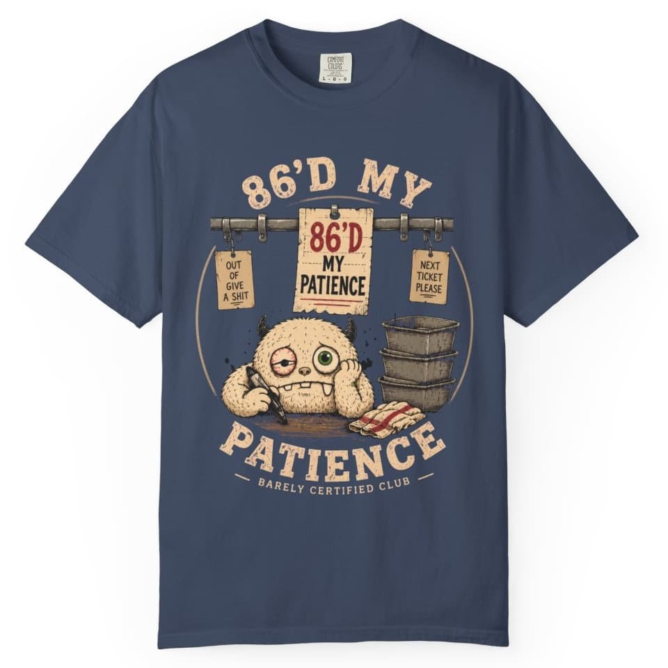 Eighty Sixed Patience t-shirt in Pepper, photo 3