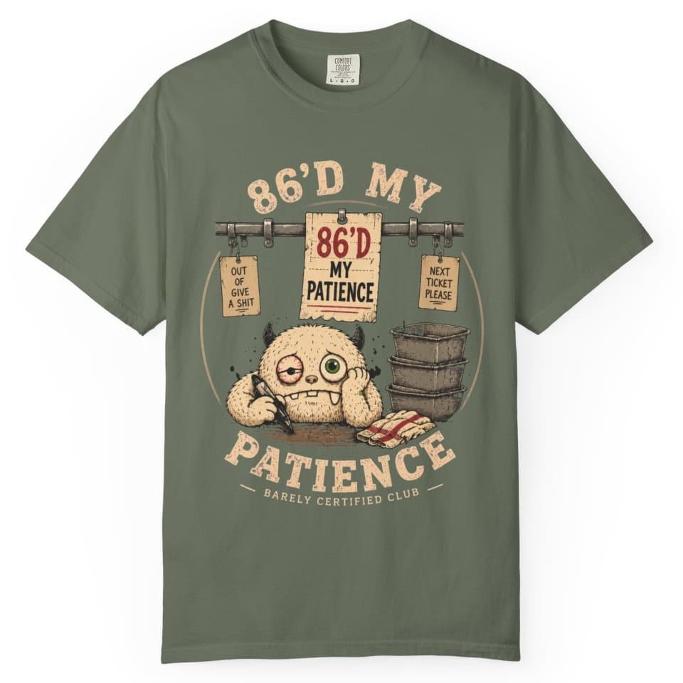 Eighty Sixed Patience t-shirt in Pepper, photo 5