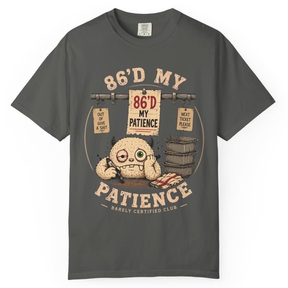 Eighty Sixed Patience t-shirt in Pepper, photo 1