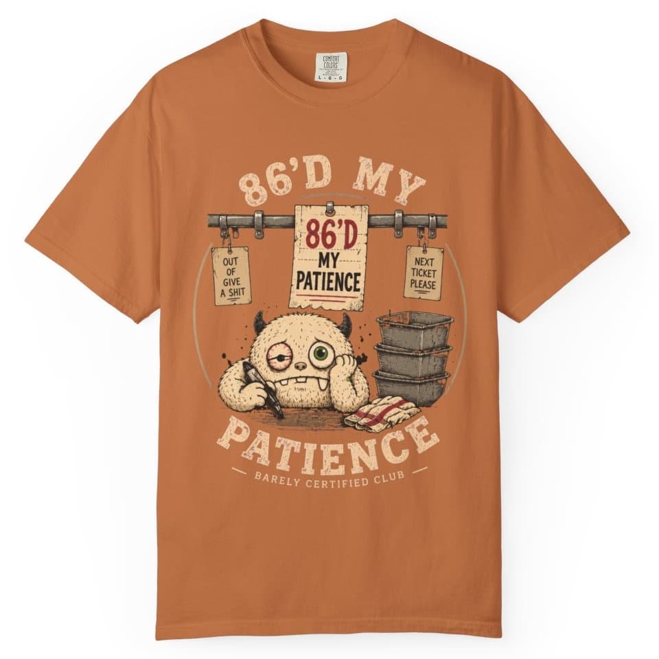 Eighty Sixed Patience t-shirt in Pepper, photo 9