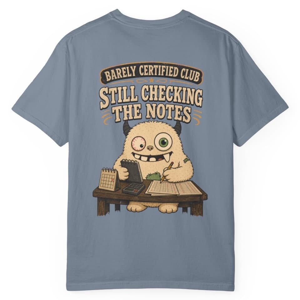 Accounting Division Notes t-shirt in Brick, photo 17