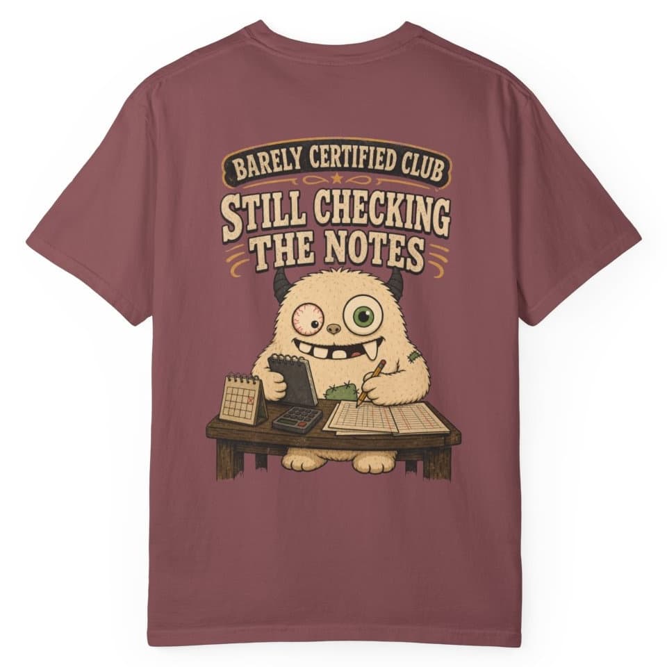Accounting Division Notes t-shirt in Brick, photo 1