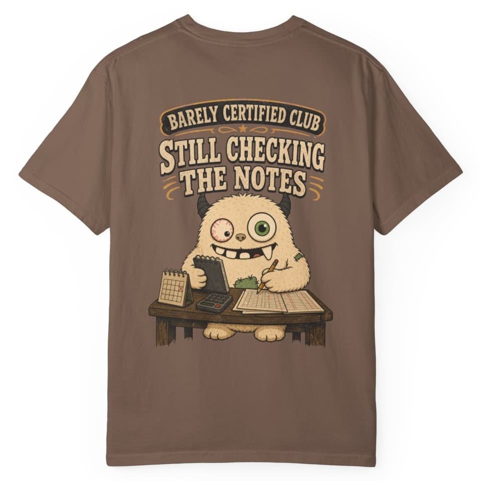 Accounting Division Notes t-shirt in Brick, photo 7