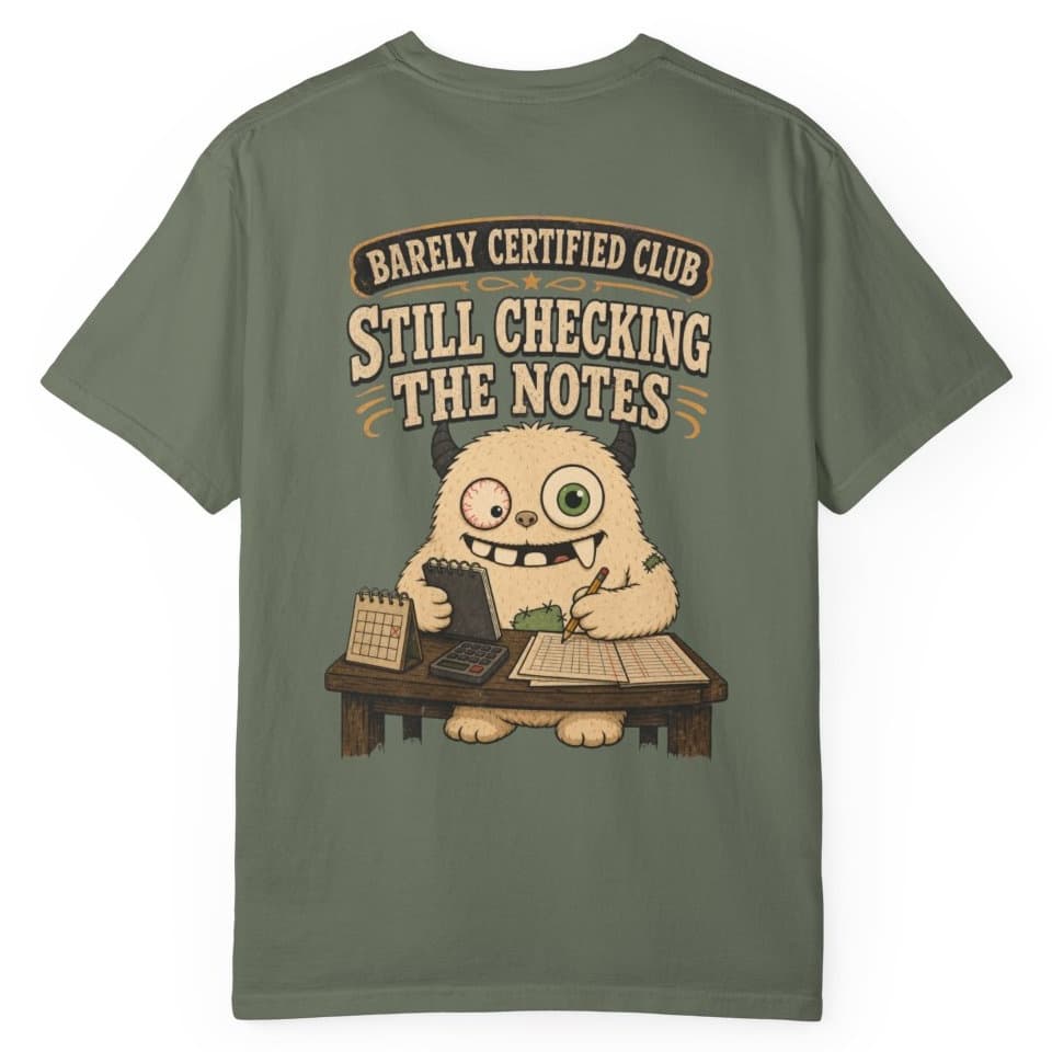 Accounting Division Notes t-shirt in Brick, photo 11