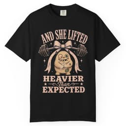She Lifted Heavier t-shirt in Grape, thumbnail 2