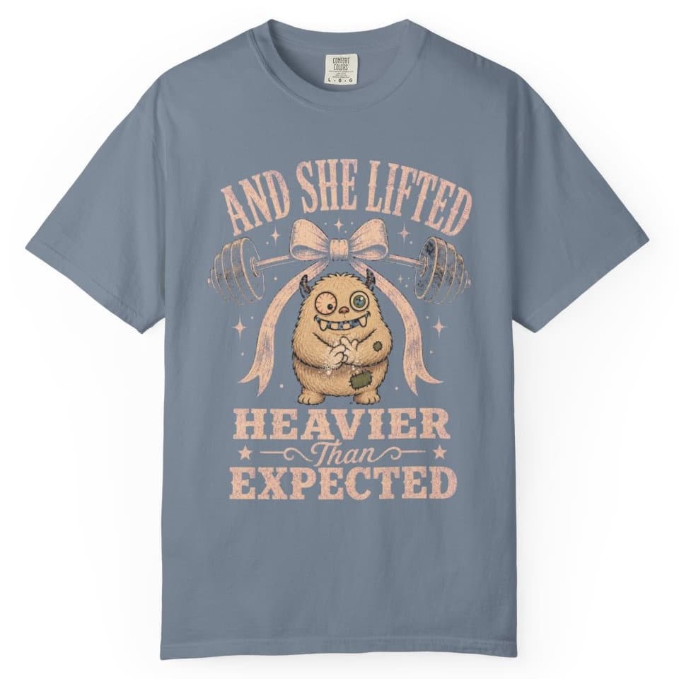 She Lifted Heavier t-shirt in Grape, photo 8