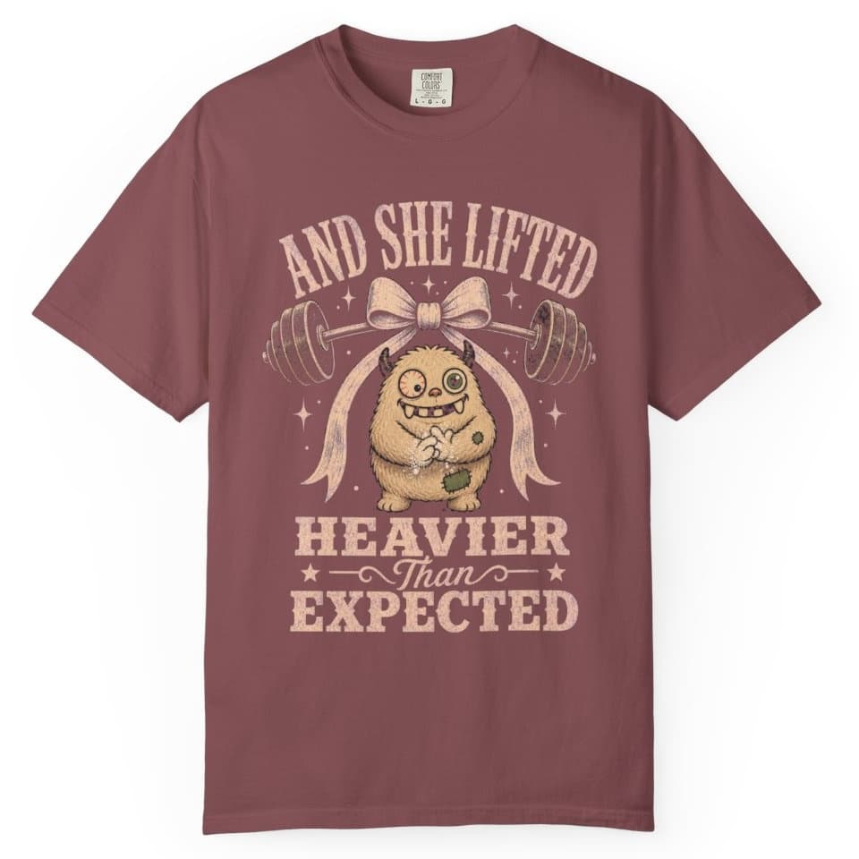 She Lifted Heavier t-shirt in Grape, photo 9