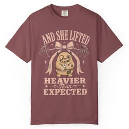 She Lifted Heavier t-shirt in Grape, thumbnail 9