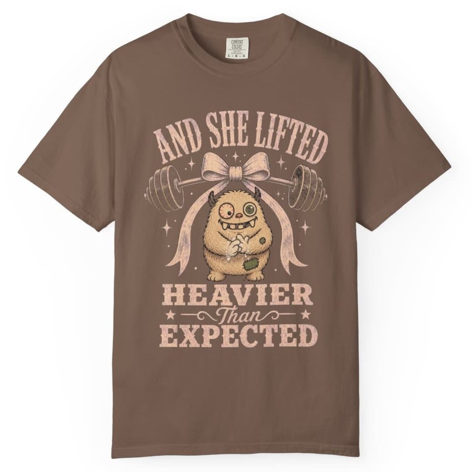 She Lifted Heavier t-shirt in Grape, photo 4