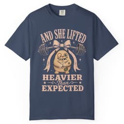 She Lifted Heavier t-shirt in Grape, thumbnail 3