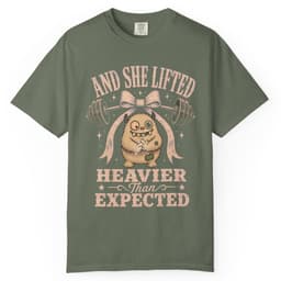 She Lifted Heavier t-shirt in Grape, thumbnail 6