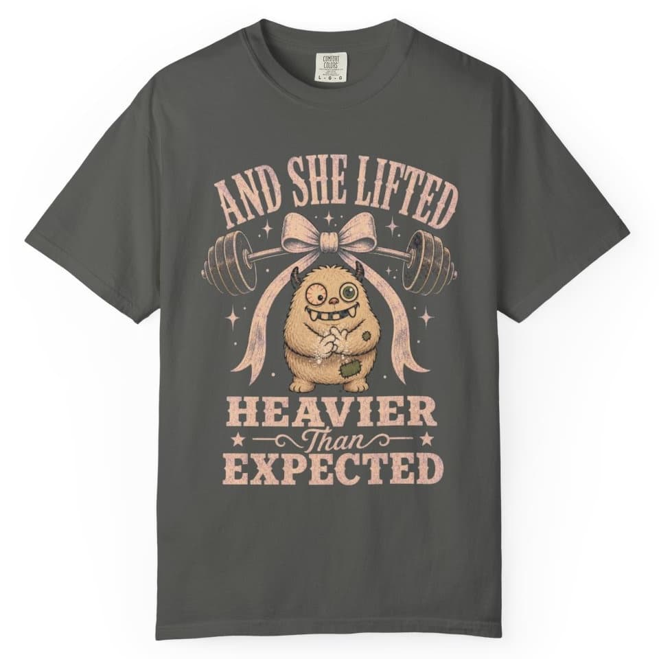 She Lifted Heavier t-shirt in Grape, photo 5