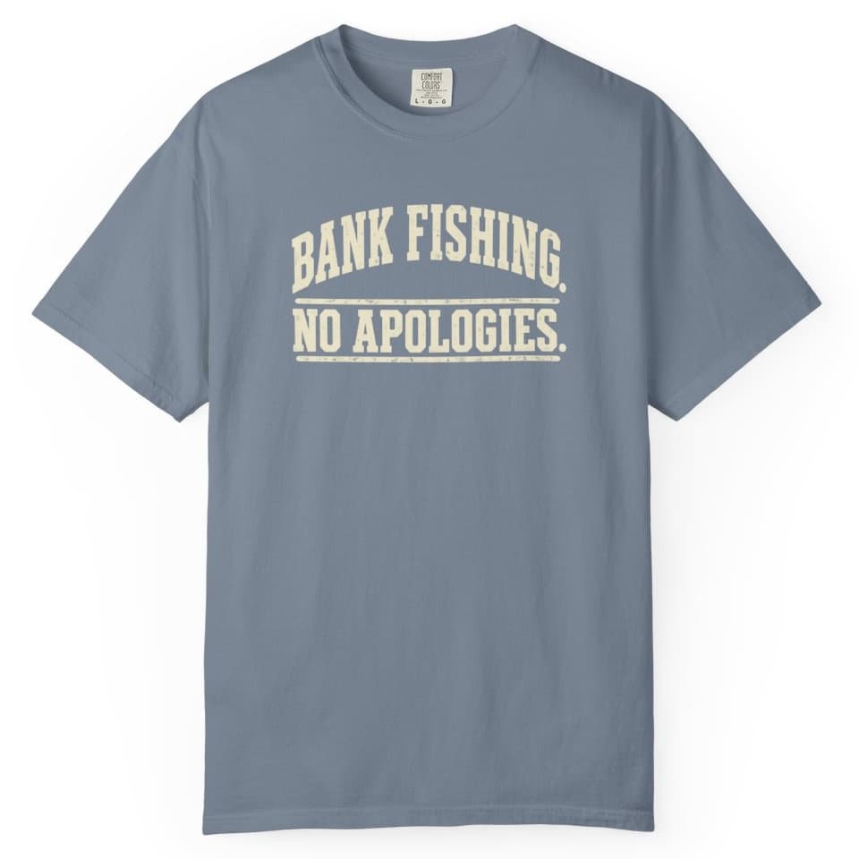 Bank Fishing. No Apologies. t-shirt in Moss, photo 9