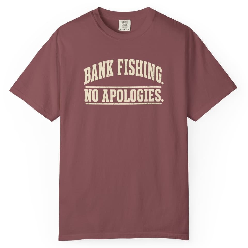 Bank Fishing. No Apologies. t-shirt in Moss, photo 10