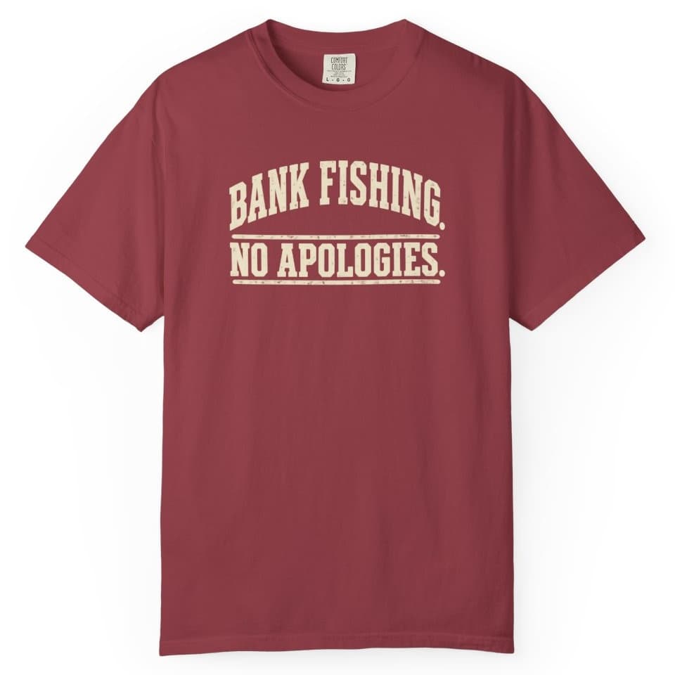 Bank Fishing. No Apologies. t-shirt in Moss, photo 6