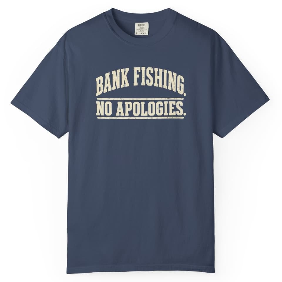 Bank Fishing. No Apologies. t-shirt in Moss, photo 3