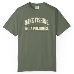 Bank Fishing. No Apologies. t-shirt in Moss, thumbnail 1