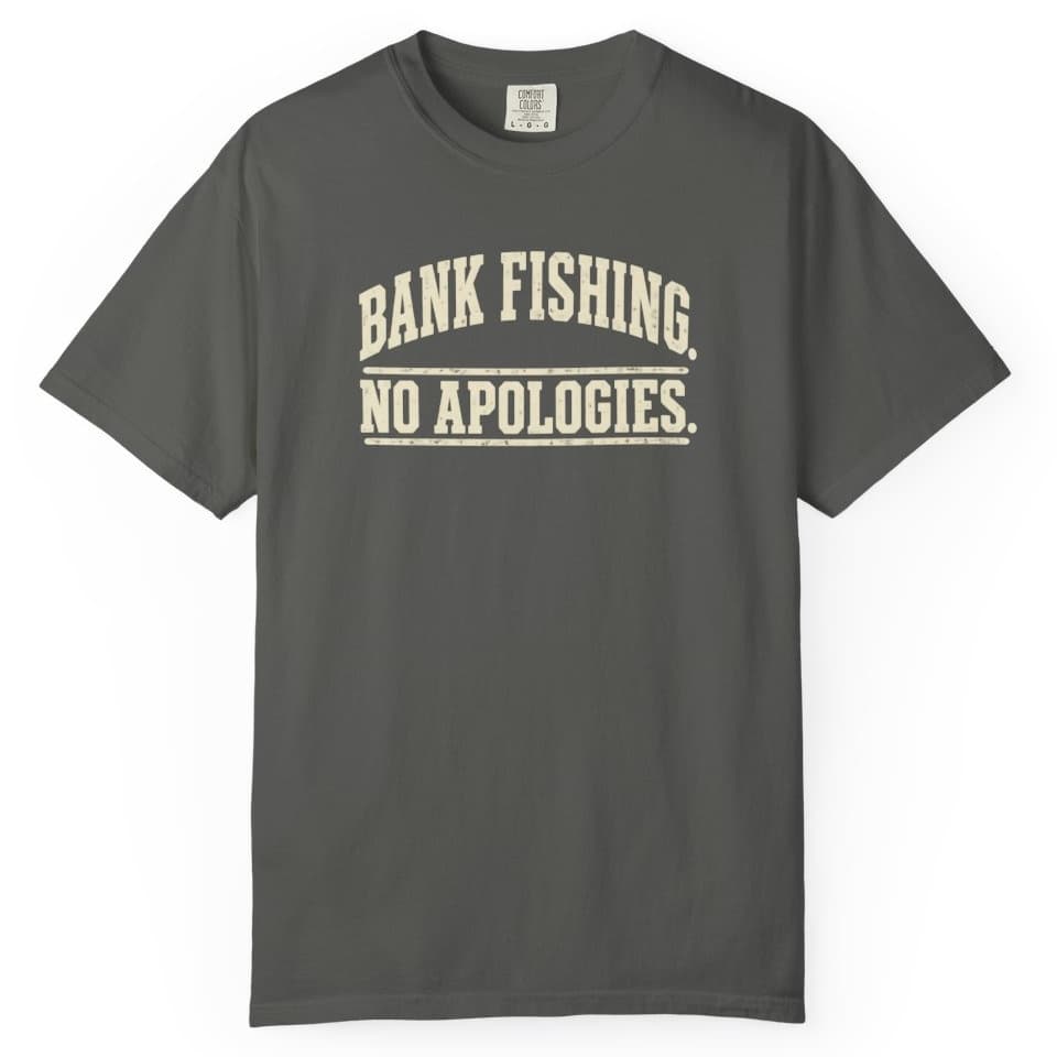 Bank Fishing. No Apologies. t-shirt in Moss, photo 5