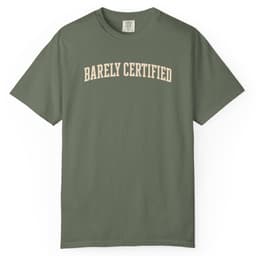 Barely Certified Mark t-shirt in Moss, thumbnail 1