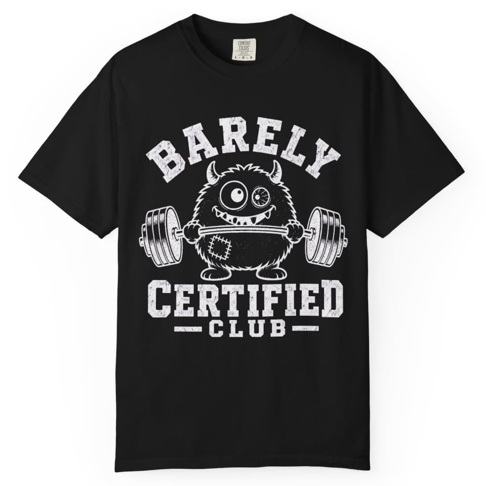 Barely Certified Gym t-shirt in Black, photo 1
