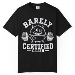 Barely Certified Gym t-shirt in Black, thumbnail 1