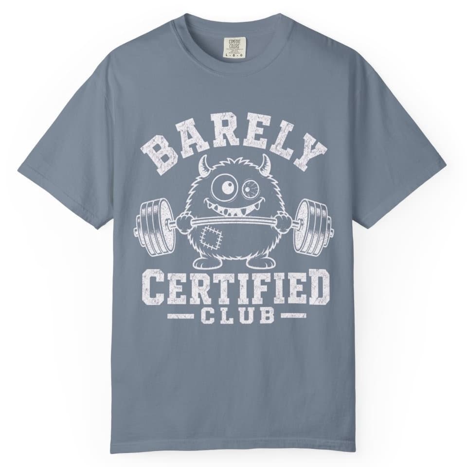 Barely Certified Gym t-shirt in Black, photo 7