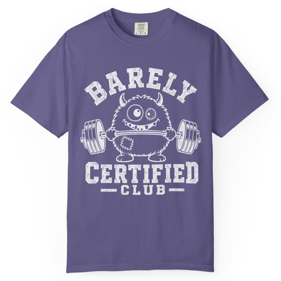 Barely Certified Gym t-shirt in Black, photo 6