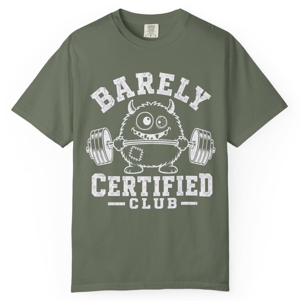 Barely Certified Gym t-shirt in Black, photo 5