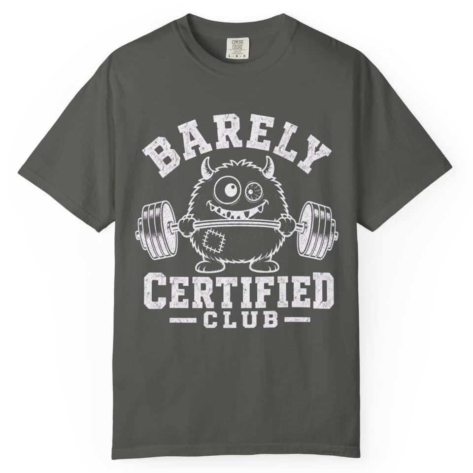 Barely Certified Gym t-shirt in Black, photo 4