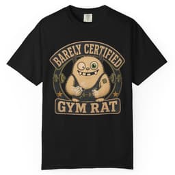 Barely Certified Gym Rat t-shirt in Espresso, thumbnail 2