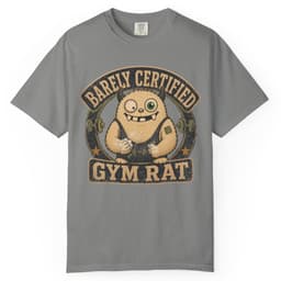 Barely Certified Gym Rat t-shirt in Espresso, thumbnail 7