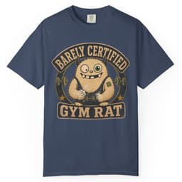 Barely Certified Gym Rat t-shirt in Espresso, thumbnail 3